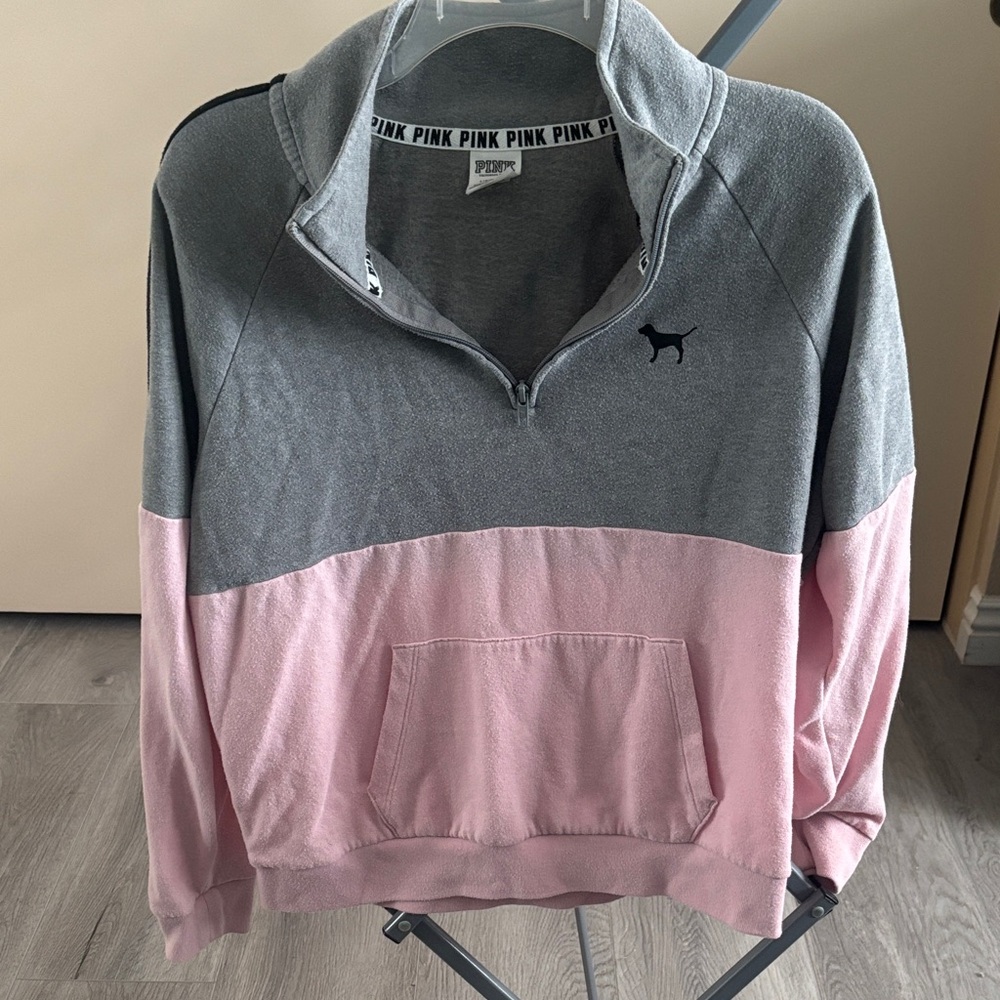 Victoria's Secret Gray and Pink Sweatshirt